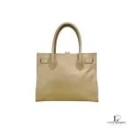 Furla beige and nude soft leather petite satchel bag, view 4