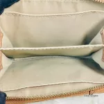 Tory Burch tan leather full zip compact card wallet, view 4