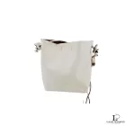 Pre-loved Coach off white cross-grained leather bucket-type shoulder bag, front view – secondhand designer, NZ