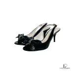 Bruno Magli black patent leather open-toe slingbacks, size 34, view 2