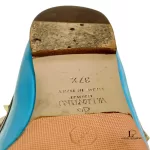 Valentino Garavani Rockstud sky blue patent leather pointed-toe flats, size 37.5, view 9
