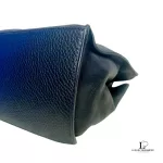 Furla black leather mini handbag with fur details, view 8