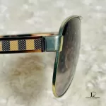 Burberry aviator sunglasses with gold frame and brown lenses, view 10