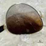 Burberry aviator sunglasses with gold frame and brown lenses, view 11