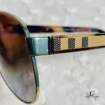 Burberry aviator sunglasses with gold frame and brown lenses, view 12