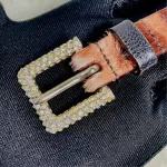 Dolce & Gabbana leopard print Swarovski crystal dress belt, size 80, view 16