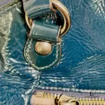 Coach Poppy blue green patent leather two-way handbag, view 19