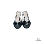 Bruno Magli black patent leather open-toe slingbacks, size 34, view 15