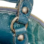 Coach Poppy blue green patent leather two-way handbag, view 12