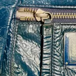 Coach Poppy blue green patent leather two-way handbag, view 21