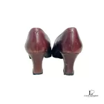 Yves Saint Laurent mahogany brown leather low-heel pumps, size 35.5, view 4