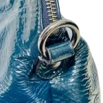 Coach Poppy blue green patent leather two-way handbag, view 11