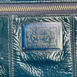 Coach Poppy blue green patent leather two-way handbag, view 22