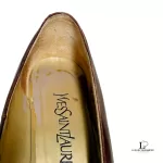 Yves Saint Laurent mahogany brown leather low-heel pumps, size 35.5, view 17
