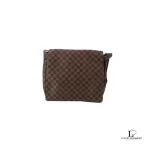 Pre-loved Louis Vuitton Damier Ebene Bastille crossbody messenger bag, front view – secondhand designer, NZ