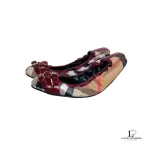 Burberry Falcon checkered maroon, brown and beige ballet shoes, size 37, view 2