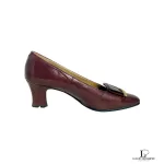 Yves Saint Laurent mahogany brown leather low-heel pumps, size 35.5, view 5