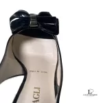 Bruno Magli black patent leather open-toe slingbacks, size 34, view 4