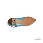 Valentino Garavani Rockstud sky blue patent leather pointed-toe flats, size 37.5, view 7