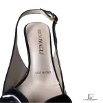 Bruno Magli black patent leather open-toe slingbacks, size 34, view 6