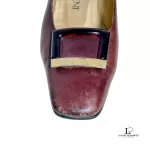 Yves Saint Laurent mahogany brown leather low-heel pumps, size 35.5, view 10