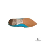 Valentino Garavani Rockstud sky blue patent leather pointed-toe flats, size 37.5, view 6
