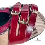 Burberry Falcon checkered maroon, brown and beige ballet shoes, size 37, view 6