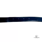 Coach navy blue cowhide leather dress belt with brass buckle, size M, view 5