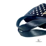Furla black leather mini handbag with fur details, view 9