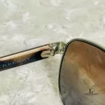 Burberry aviator sunglasses with gold frame and brown lenses, view 7