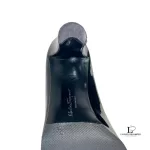 Salvatore Ferragamo black patent leather open-toe heels, size US 5.5, view 8