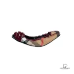 Burberry Falcon checkered maroon, brown and beige ballet shoes, size 37, view 4