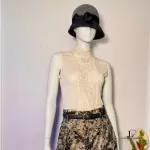 Coach navy blue cowhide leather dress belt with brass buckle, size M, view 9