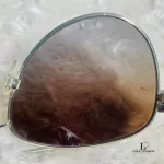 Burberry aviator sunglasses with gold frame and brown lenses, view 9