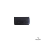 Pre-loved Burberry brown grain leather 5 key case, front view – secondhand designer, NZ