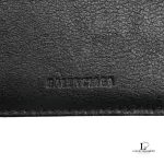Balenciaga men's black leather compact wallet, view 5