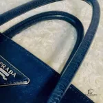 Prada Glace Fuoco dark navy calf leather two-way twin pocket bag BN2625, view 18