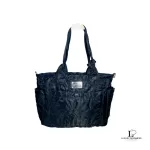 Pre-loved Marc Jacobs large black nylon two-way carry-all bag, front view – secondhand designer, NZ