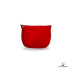 Pre-loved Gucci red suede leather crossbody bag, front view – secondhand designer, NZ