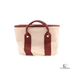 Hermes Sac de Plage Rond 30 beige canvas cabas bag, view 2