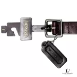 Coach ladies dark brown leather belt with silver buckle, unused, view 2