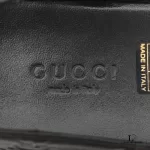 Gucci Guccissima black leather flats with Sherryline ribbon, size 35, view 11