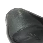 Gucci Guccissima black leather flats with Sherryline ribbon, size 35, view 8
