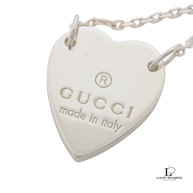 GUCCI Silver Heart Necklace – Luxury Revamped