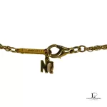 Nina Ricci NR initials gold necklace with gems, view 2