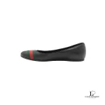 Gucci Guccissima black leather flats with Sherryline ribbon, size 35, view 4