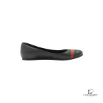 Gucci Guccissima black leather flats with Sherryline ribbon, size 35, view 3