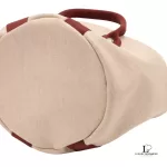 Hermes Sac de Plage Rond 30 beige canvas cabas bag, view 3