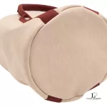 Hermes Sac de Plage Rond 30 beige canvas cabas bag, view 4