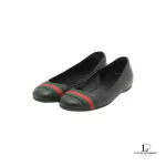 Gucci Guccissima black leather flats with Sherryline ribbon, size 35, view 2